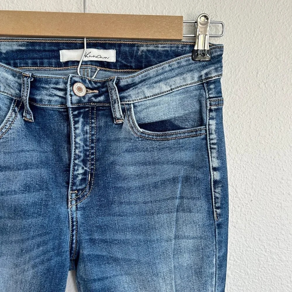KanCan Jeans Mid Rise Ankle Skinny Distressed Medium Wash Stretch